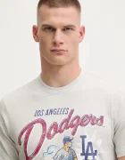 47 Brand Памучна тениска MLB Los Angeles Dodgers в сиво с принт BB012TEMECH685053CK