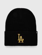 47 Brand Шапка MLB Los Angeles Dodgers в черно от плътен трикотаж