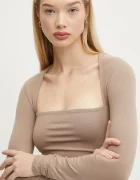 Abercrombie & Fitch Блуза с дълги ръкави в бежово KI139-4893
