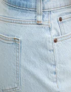 Abercrombie & Fitch Дънкова пола в синьо къса със стандартна кройка KI143-5085