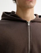 Abercrombie & Fitch Суичър мъжки в кафяво с качулка с изчистен дизайн KI122-5596-420