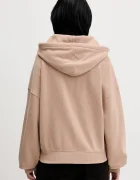 Abercrombie & Fitch Суичър в бежово с качулка с изчистен дизайн KI152-5417-420