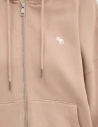 Abercrombie & Fitch Суичър в бежово с качулка с изчистен дизайн KI152-5417-420