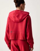adidas by Stella McCartney суичър с цип и качулка дамски с памук червен KR6288