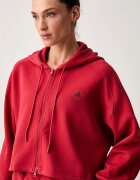 adidas by Stella McCartney суичър с цип и качулка дамски с памук червен KR6288