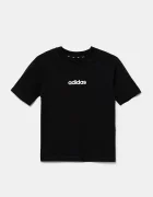 adidas Детска памучна тениска в черно с принт JC9753