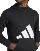 adidas Детски суичър в черно с качулка с принт JC9667