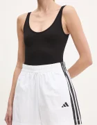 adidas Къс панталон Essentials в бяло с десен с висока талия JE1310