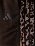 adidas къс панталон тип анцуг дамски с памук Leopard Pack кафяв с висока талия KV9301