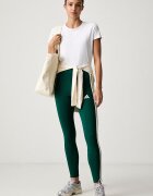 adidas клин дамски с памук Essentials зелен с висока талия KZ2074