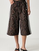 adidas Originals бермуди дамски от деним кафяви с висока талия KX1900