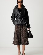 adidas Originals бермуди дамски от деним кафяви с висока талия KX1900