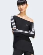 adidas Originals блуза с дълги ръкави дамска с вискоза Asymetric Top черна LE8310