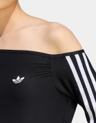 adidas Originals блуза с дълги ръкави дамска с вискоза Asymetric Top черна LE8310