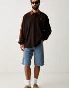 adidas Originals блуза с дълги ръкави мъжка от памук кафява KE4112