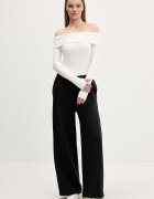 adidas Originals Блуза с дълги ръкави в бежово с голи рамене KC8869