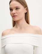 adidas Originals Блуза с дълги ръкави в бежово с голи рамене KC8869