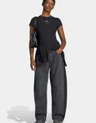 adidas Originals дънки barrel дамски Denim Barrel черни LF3778