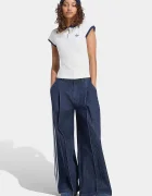 adidas Originals дънки wide leg дамски Denim Pleats сини LE8302