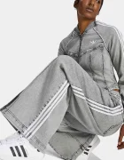 adidas Originals дънки wide leg дамски Denim Pleats сиви LF3777