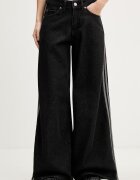 adidas Originals дънки wide leg дамски Firebird черни KD2905