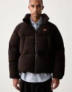 adidas Originals капитонирано яке мъжко от джинс Corduroy Puffer кафяво KS4159