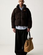 adidas Originals капитонирано яке мъжко от джинс Corduroy Puffer кафяво KS4159