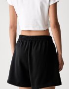 adidas Originals къс панталон тип анцуг дамски от памук Essentials черен със стандартна талия KR3604