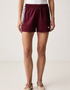 adidas Originals къс панталон тип анцуг дамски с памук Lace Injection бордо с висока талия LG4268
