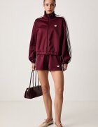 adidas Originals къс панталон тип анцуг дамски с памук Lace Injection бордо с висока талия LG4268