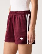 adidas Originals къс панталон тип анцуг дамски с памук Lace Injection бордо с висока талия LG4268