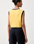 adidas Originals къс топ дамски с памук Heather жълт KS9955