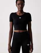 adidas Originals къс топ дамски с вискоза Essentials черен KR3601