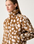 adidas Originals късо яке дамско Animal Print Firebird кафяво KT2142