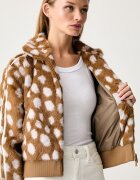 adidas Originals късо яке дамско Animal Print Firebird кафяво KT2142
