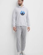 adidas Originals Памучен суичър в сиво с качулка с меланжов десен IS2947