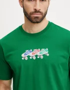 adidas Originals Памучна тениска Q12 TS Roller в зелено с принт JP4493