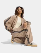 adidas Originals панталон дамски Checks бежов с висока талия LE8309