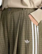 adidas Originals панталон дамски Checks зелен с висока талия LE8308