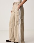 adidas Originals панталон карго дамски Firebird Adilenium бежов с висока талия KT0068