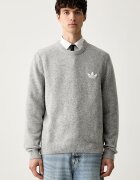 adidas Originals пуловер мъжки с вълна Trefoil Essentials сив KS4889