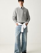 adidas Originals пуловер мъжки с вълна Trefoil Essentials сив KS4889