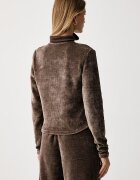 adidas Originals пуловер със закопчаване дамски Chenille Zip Up кафяв LF6540