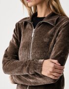 adidas Originals пуловер със закопчаване дамски Chenille Zip Up кафяв LF6540