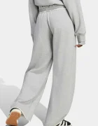adidas Originals широк панталон дамски от памук SST Double сив с висока талия KT1932