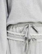 adidas Originals широк панталон дамски от памук SST Double сив с висока талия KT1932