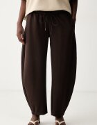 adidas Originals спортен панталон дамски Barrel кафяв със стандартна талия KY9266