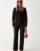 adidas Originals спортен панталон дамски Classic кафяв с висока талия KD3749