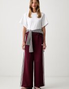 adidas Originals спортен панталон дамски Pleated Spacer бордо с висока талия LG4319