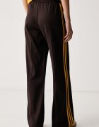 adidas Originals спортен панталон дамски с памук Beckenbauer кафяв с висока талия KS4741